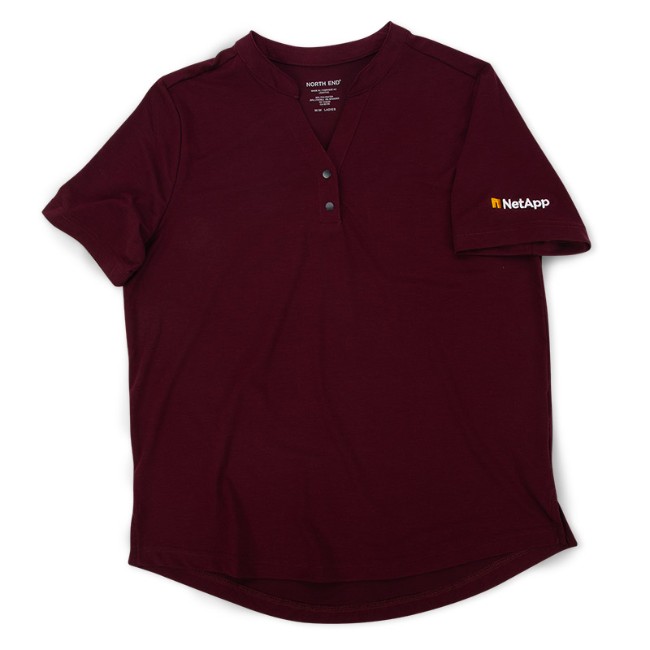 Main image of Women's North End Snap-Up Polo, Burgundy image