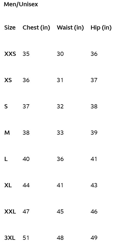 Size chart image of Men's AMF1 Team Polo